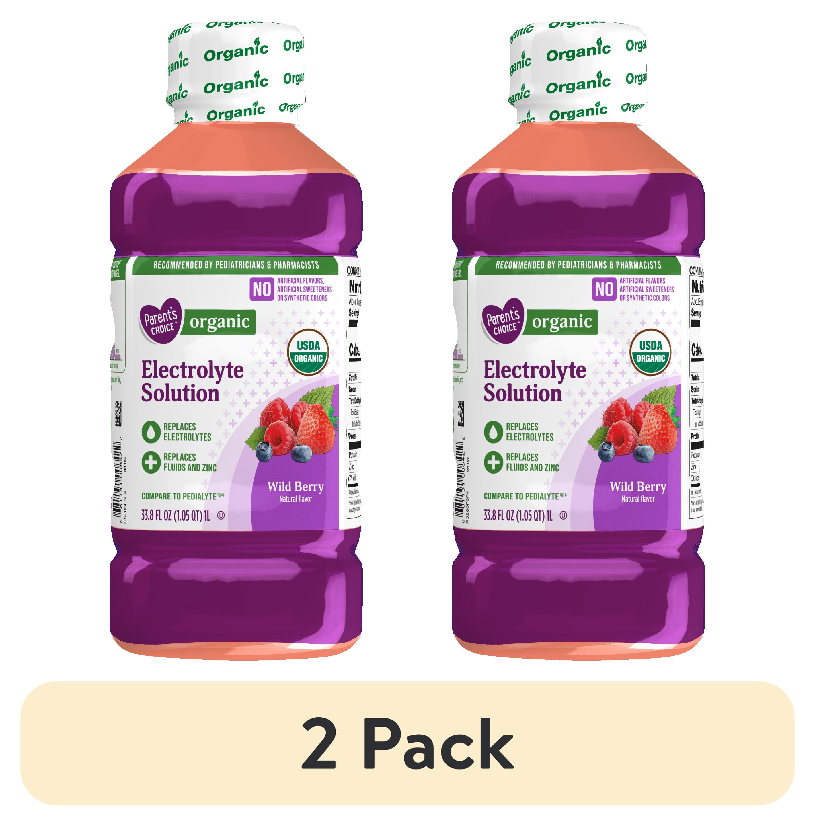 (2 pack) Parent’s Choice Organic Pediatric Electrolyte Oral Solution, Wild Berry, 33.8 fl oz