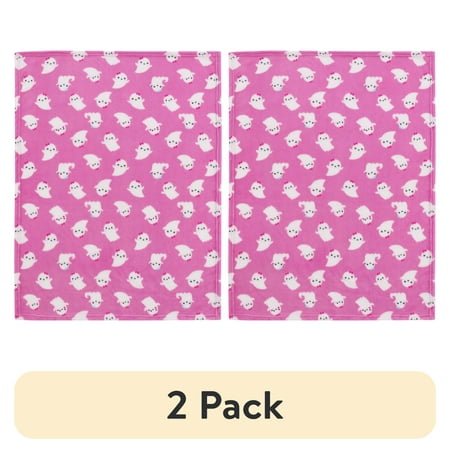 (2 pack) Parents Choice Halloween, Pink, Ghost, Blanket