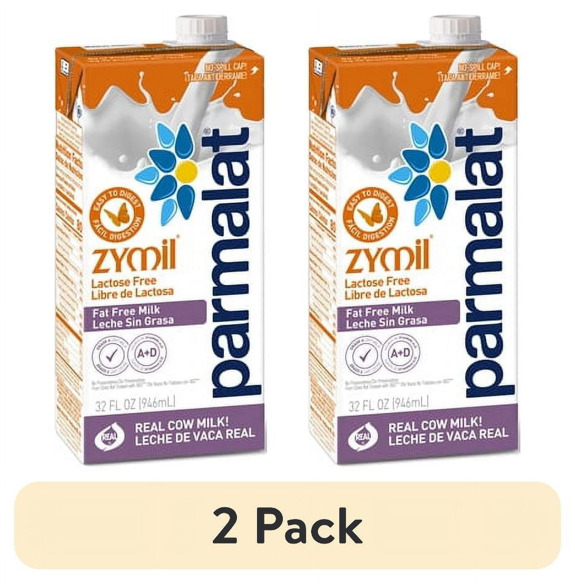 2 pack) Parmalat Fat Free Lactose Free UHT Milk, 32 fl oz, Shelf