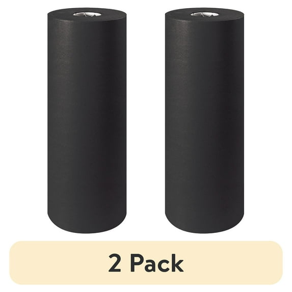 (2 pack) Box Partners Colored Kraft Paper 50# 24" Black 1/Roll KP2450BK