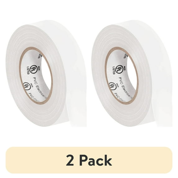 (2 pack) Partners Brand Electrical Tape,3/4"x20 yd.,White,PK10 T96461810PKW