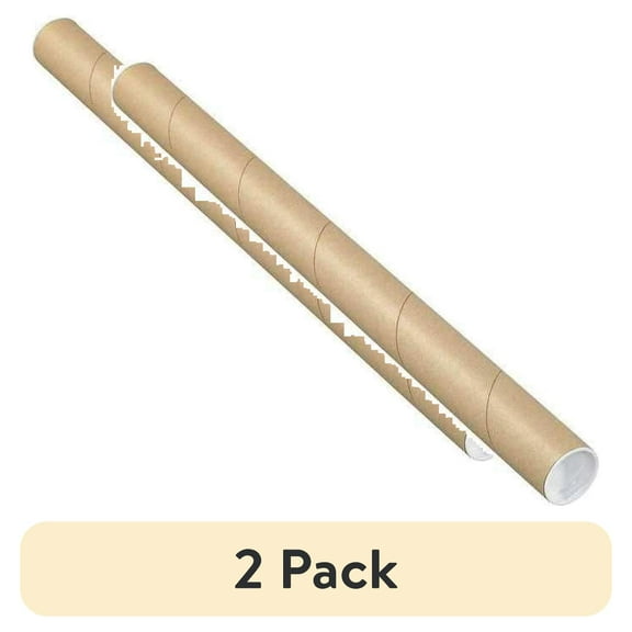 (2 pack) Partners Brand Mailing Tubes,W/Caps,1 1/2x30",PK50 P1530K
