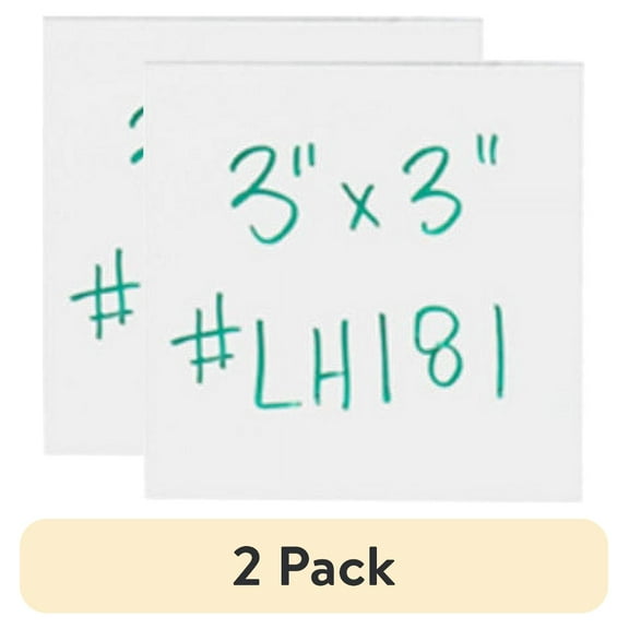 (2 pack) Partners Brand White Warehouse Labels, LH181, Magnetic Strips 3" x 3", Case of 25