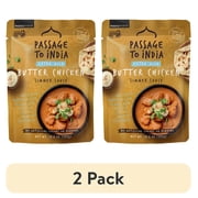 (2 pack) Passage to India Extra Mild Butter Chicken Sauce, Shelf-Stable Indian Simmer Sauce, Gluten-Free, Non-GMO, Ready in 20 Min, 13.2 oz