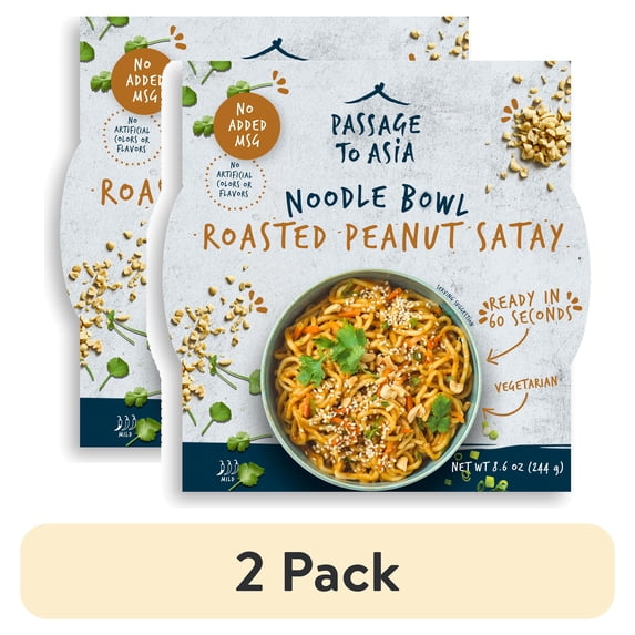 (2 pack) Passage to Asia Peanut Noodle Bowl, 8.6 oz, Shelf Stable