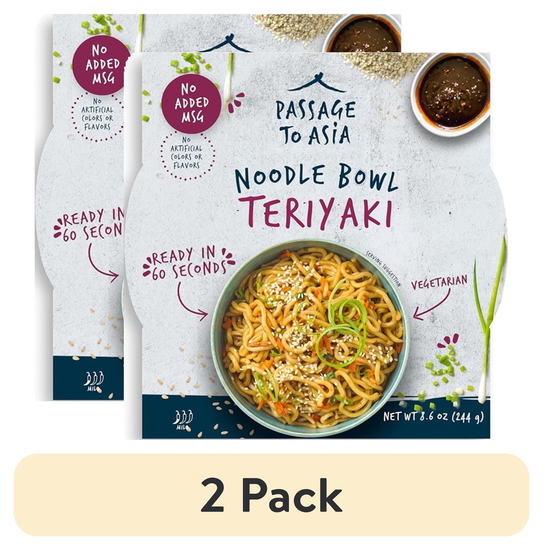 (2 pack) Passage to Asia Teriyaki Noodle Bowl, 8.6 oz, Shelf Stable