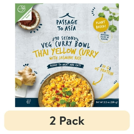 (2 pack) Passage to Asia Yellow Thai Bowl, 9.87 oz. Shelf Stable