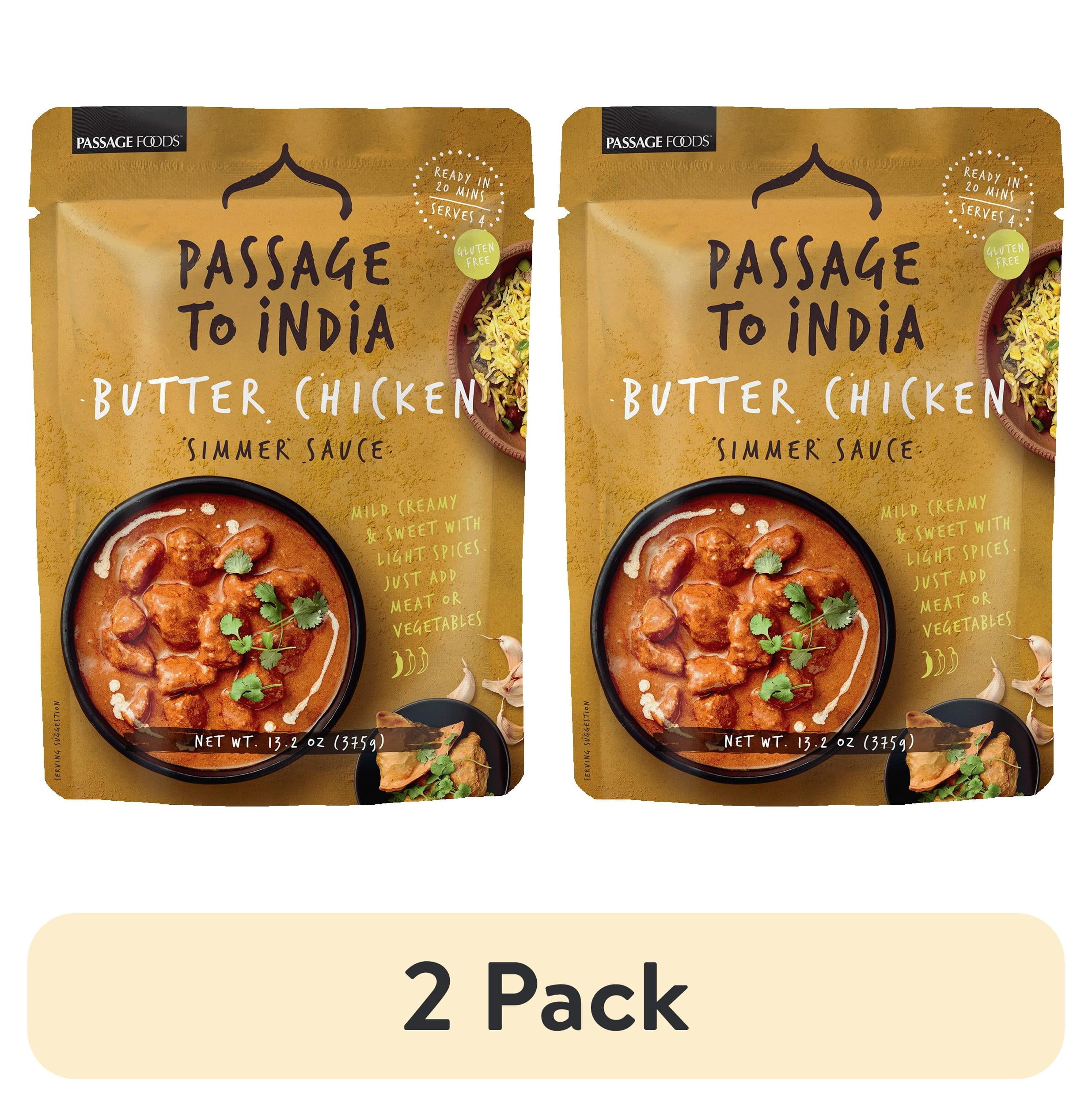 (2 pack) Passage to India Butter Chicken Simmer Sauce - 20 Minute Authentic Indian Curry, 13.2 oz by Passage Foods