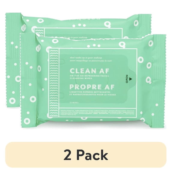 (2 pack) Patchology Clean AF On-the-go Refreshing Facial Cleansing Wipes, 15 Count