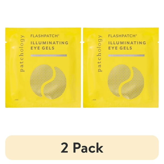 (2 pack) Patchology FlashPatch Illuminating Under Eye Face Mask Gels, Single Pack