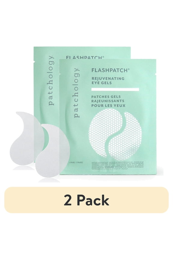 (2 pack) Patchology FlashPatch Rejuvenating Under Eye Face Mask Gels, Single