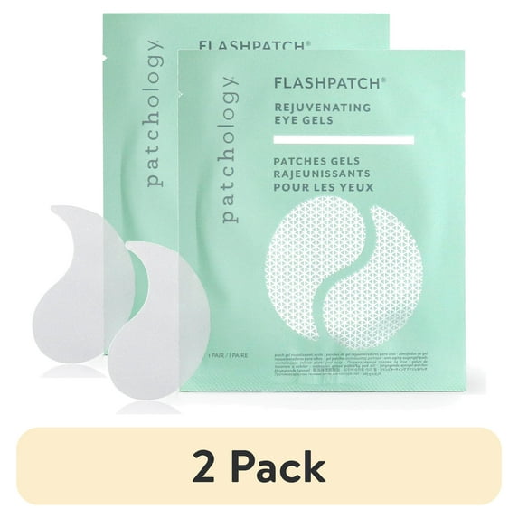 (2 pack) Patchology FlashPatch Rejuvenating Under Eye Face Mask Gels, Single