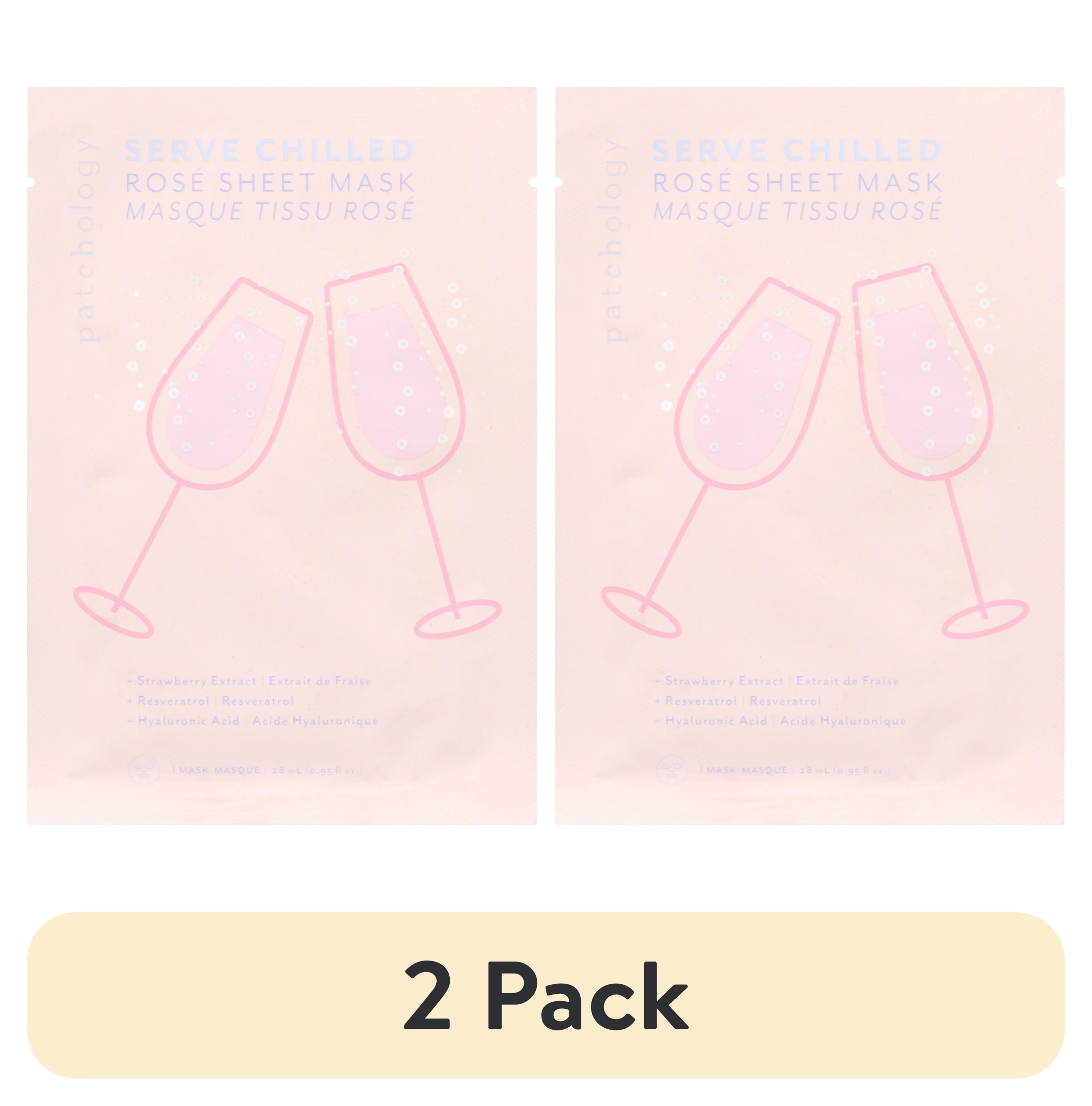 (2 pack) Patchology Serve Chilled Rose Sheet Face Mask for Beauty Skincare, 0.95 fl oz