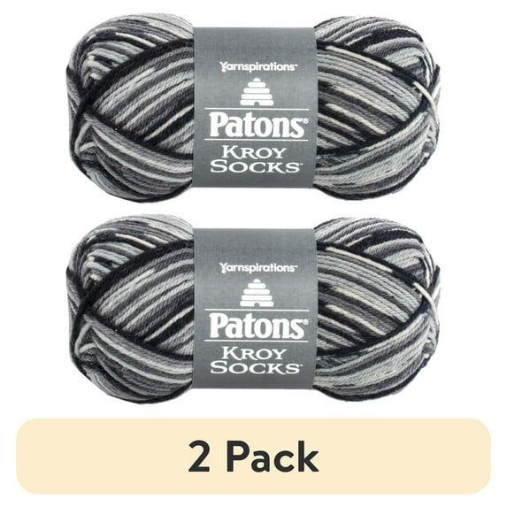 (2 pack) Patons Kroy Socks Yarn-Slate Jacquard