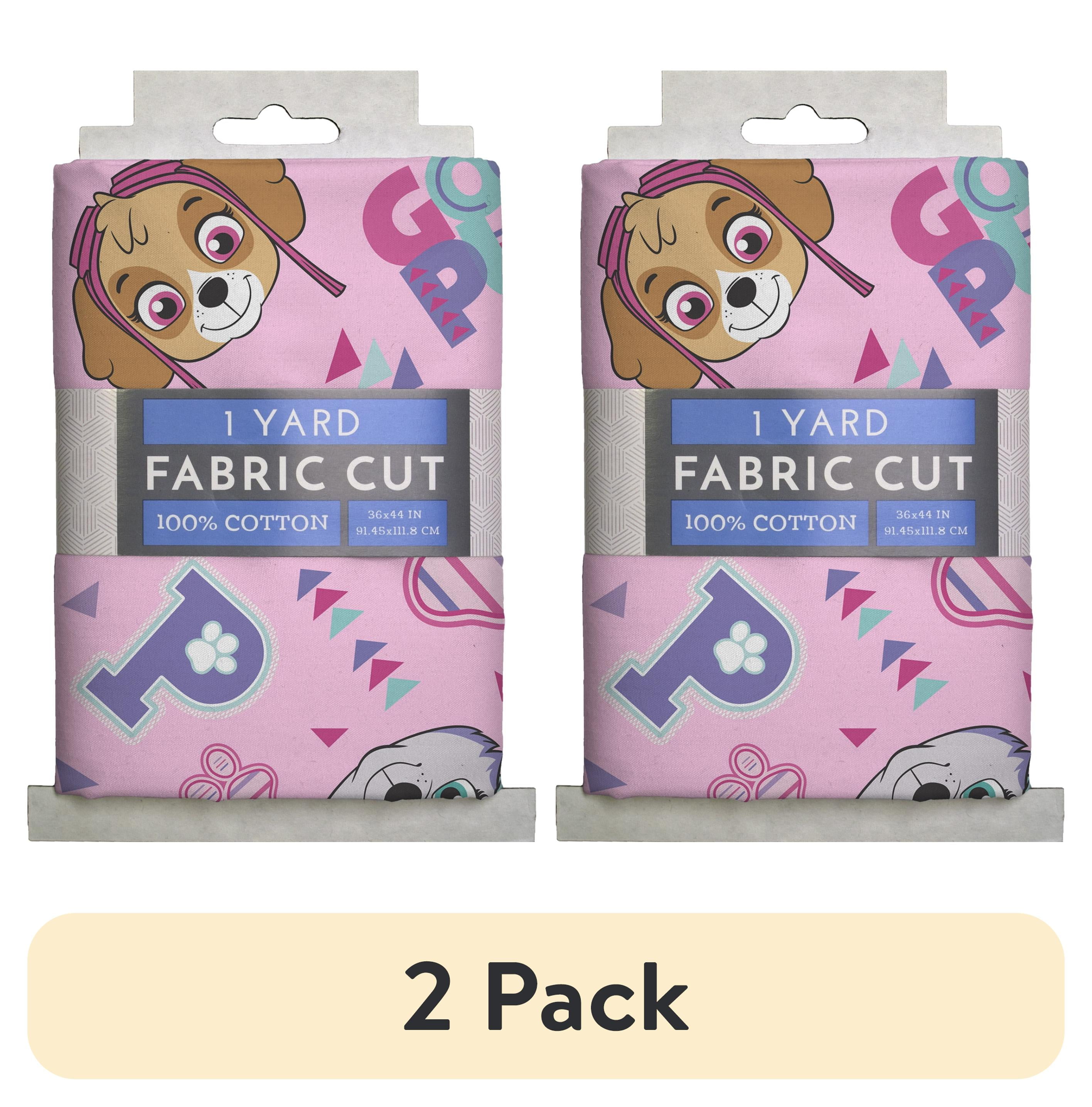 (2 pack) Paw Patrol 1 Yard 100% Cotton Good Pup, Pink Nectar, 44" Wide for Quilting & Sewing