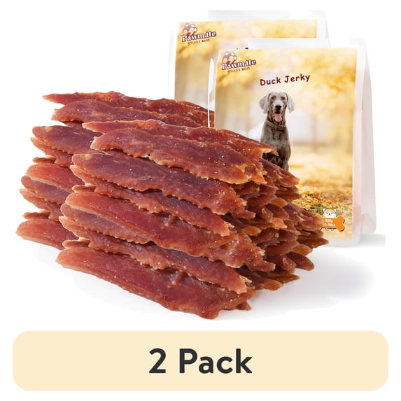 (2 pack) Pawmate Duck Jerky Dog Treats, High Protein Pure Duck Meat for Small Medium Large Dog, 11 oz