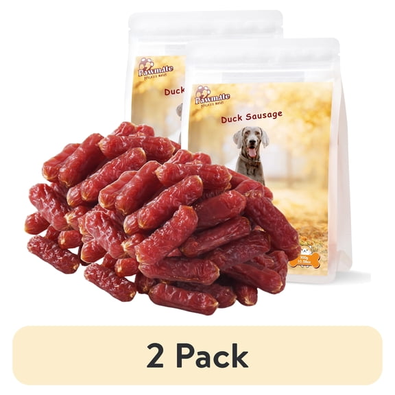 (2 pack) Pawmate Duck Sausage Dog Treats, Freshly Made with Real Duck for All Dogs, 11oz