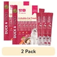 thumbnail image 1 of (2 pack) Pawmate Duck & Tuna Lickable Cat Treats, 20 Sticks, Grain-Free Creamy Treats for Cats, 1 of 10