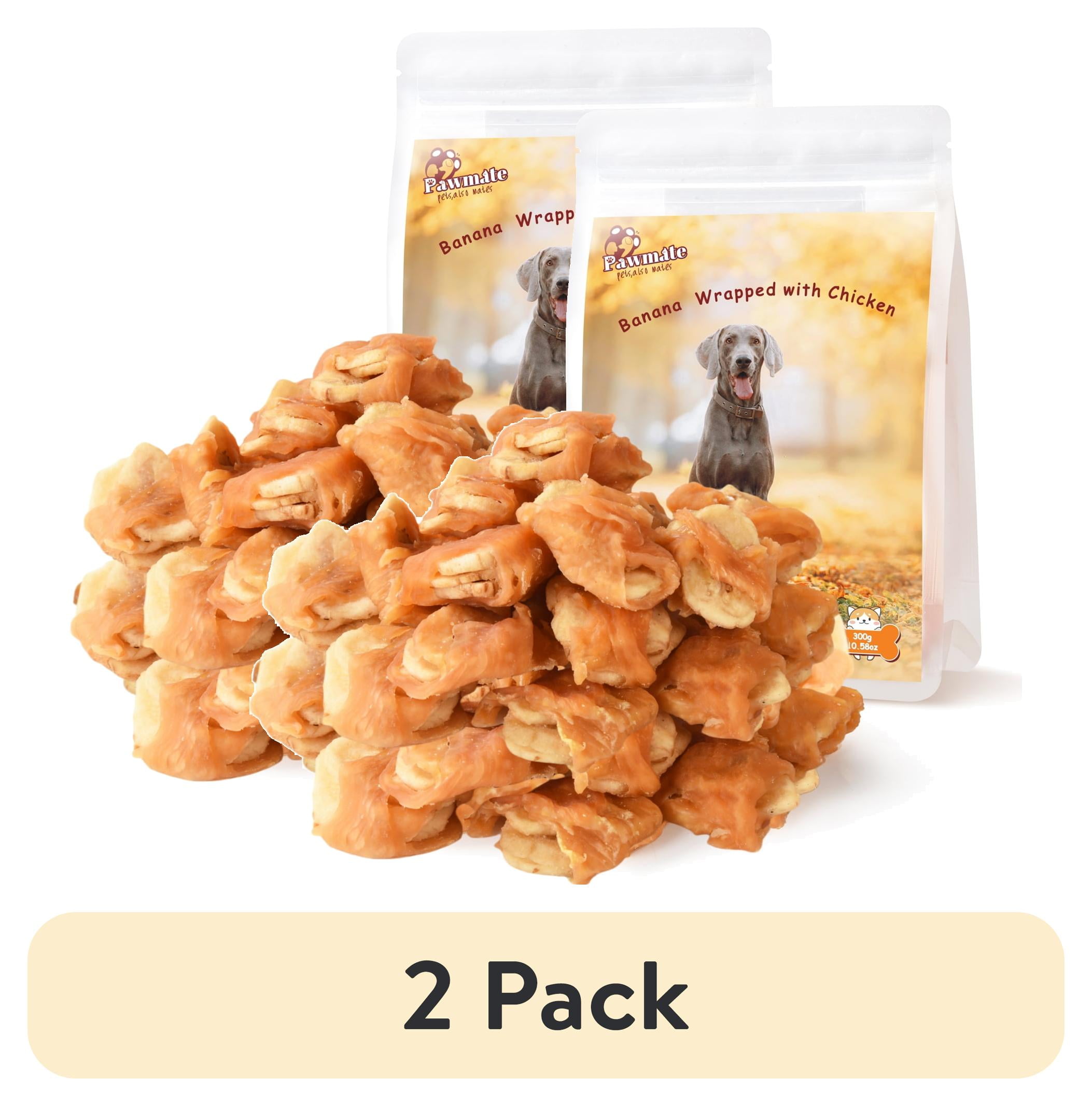 (2 pack) Pawmate Promote Digestion Natural Dog Treats, Chicken Jerky ...