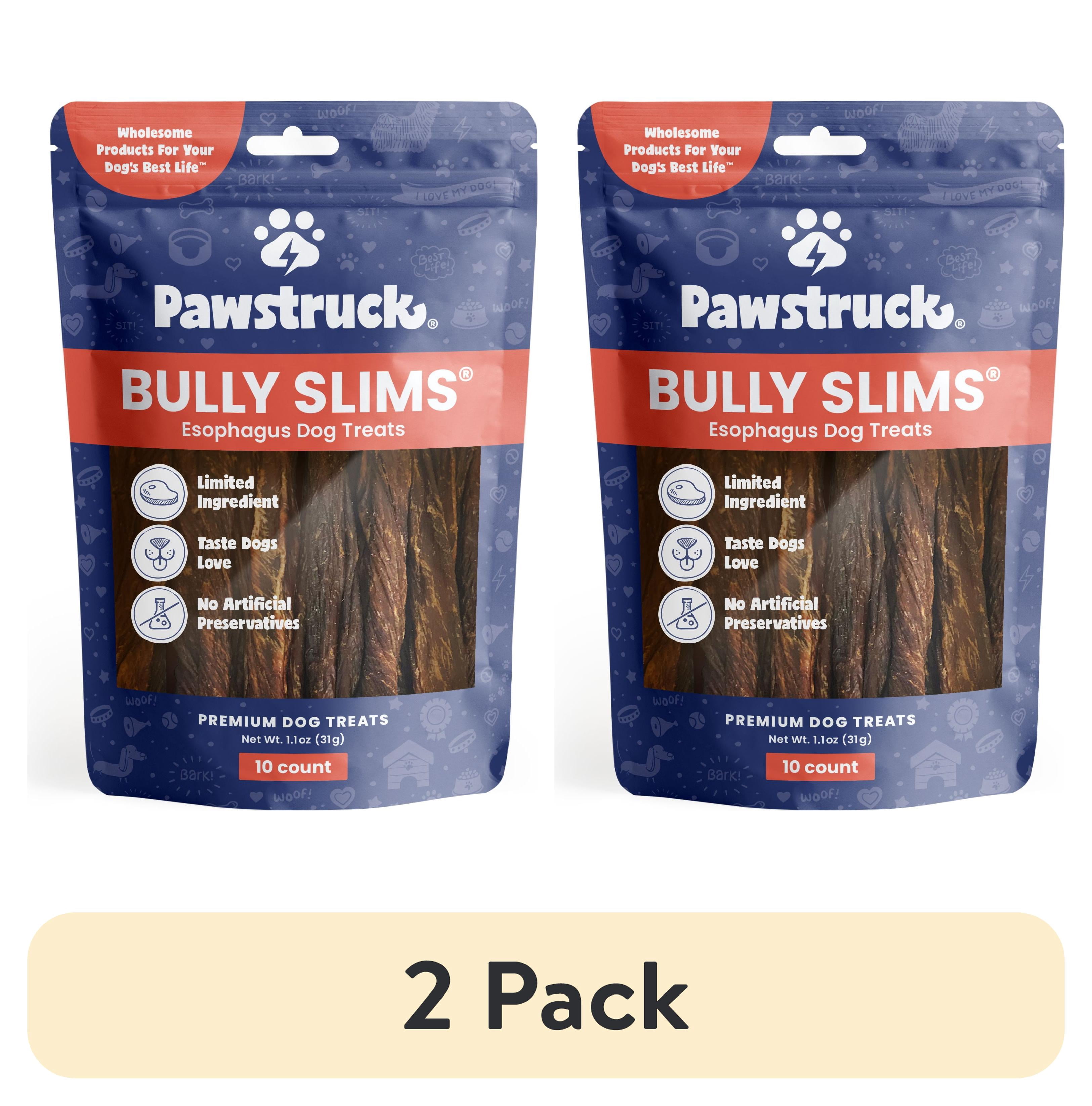(2 pack) Pawstruck Natural Beef Bully Slims Gullet Chew Sticks for Dogs, 10 Count
