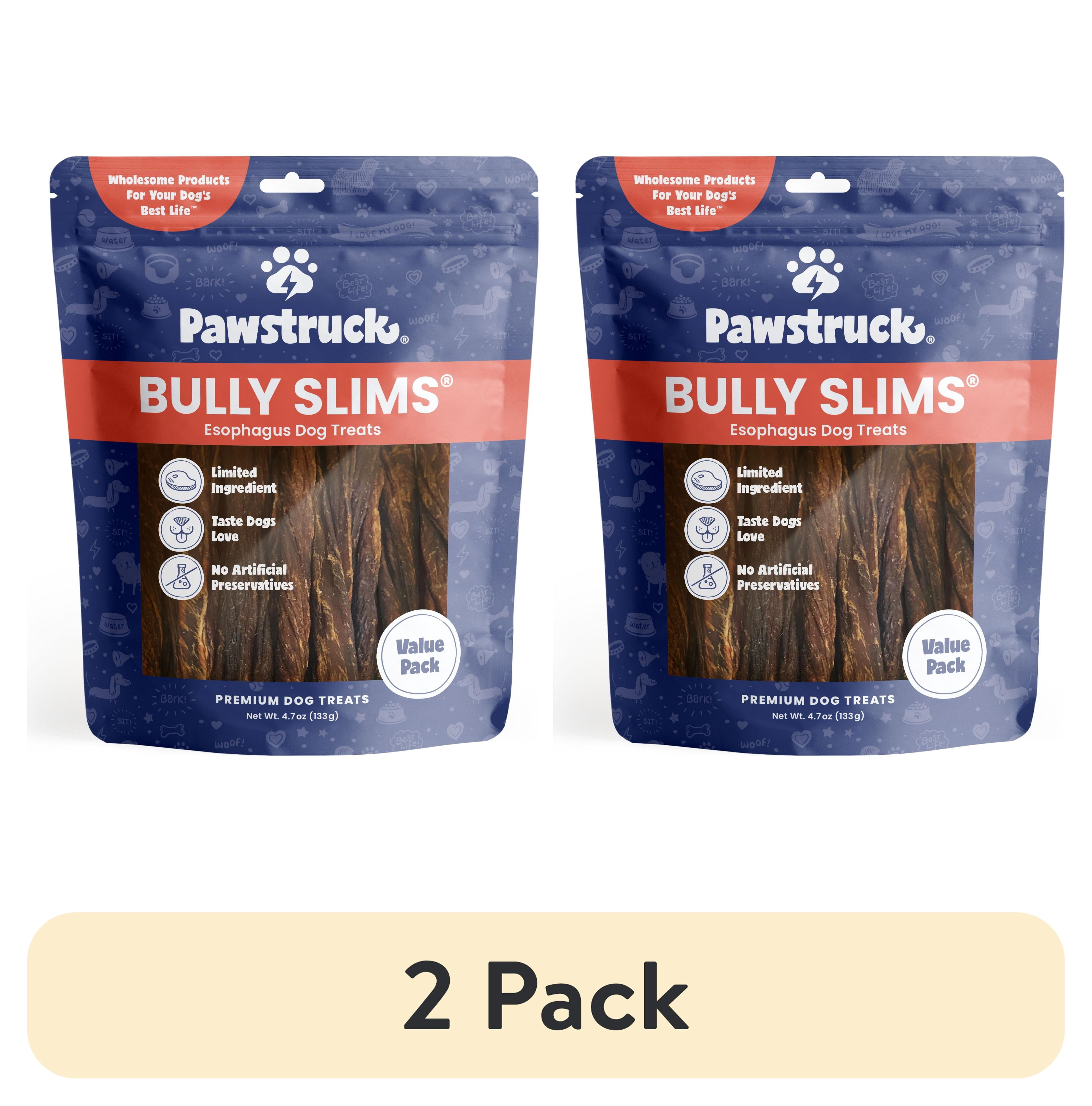 (2 pack) Pawstruck Natural Beef Bully Slims Gullet Chew Sticks for Dogs, 4.7 oz Value Pack