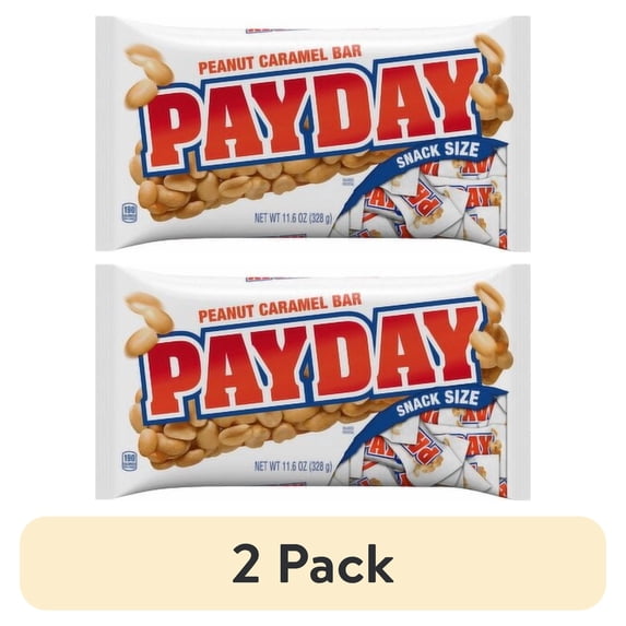(2 pack) PayDay Peanut Caramel Bar Snack Size - 11.6 Oz Package May Vary