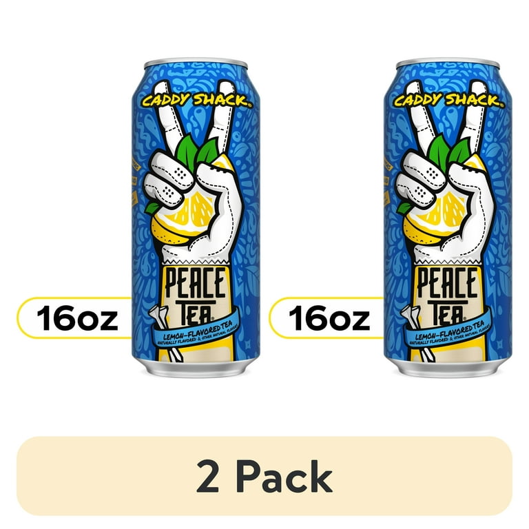2 pack) Peace Tea Caddy Shack Lemon-Flavored Canned Iced Tea, 16