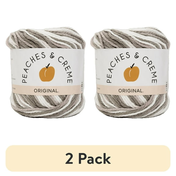 (2 pack) Peaches & Crème Cotton, Greige, 2 oz