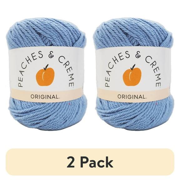 (2 pack) Peaches & Crème Cotton, Light Blue, 2.5 oz