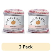 (2 pack) Peaches & Crème Stripey Yarn, Beach House, 2oz(56.7g), Medium, Cotton