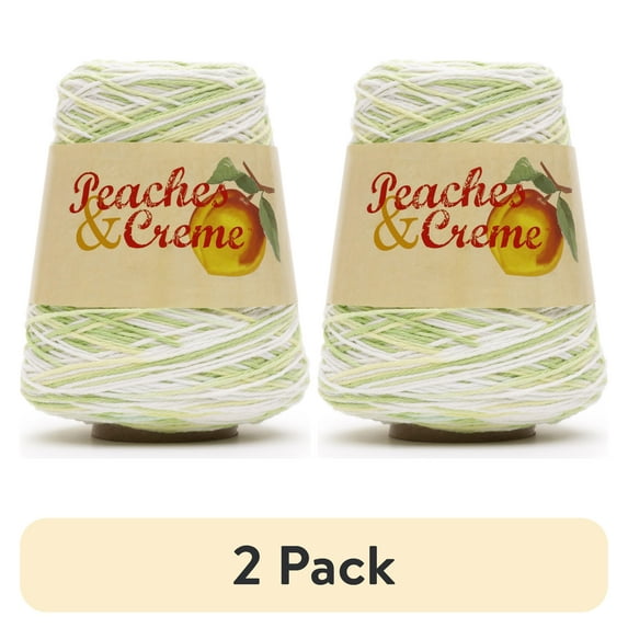 (2 pack) Peaches & Creme Cone 4 Medium Cotton Yarn, Limeade 14oz/400g, 674 Yards