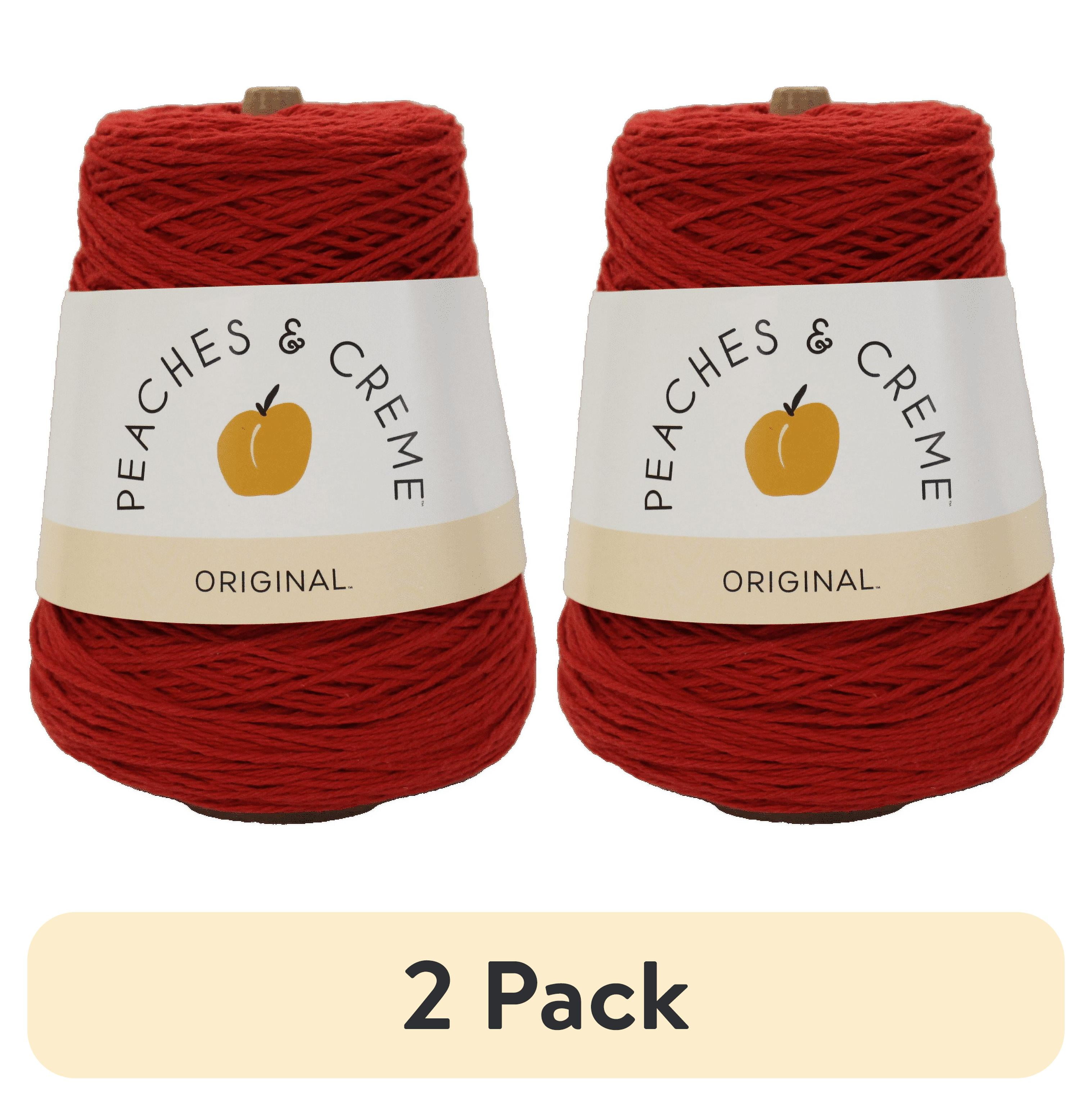 (2 pack) Peaches & Creme Cotton Cone Red Yarn, 14 Oz.