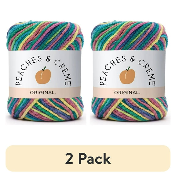 (2 pack) Peaches & Creme Ombre 4 Medium Cotton Yarn, Psychedelic 2oz/56.7g, 95 Yards