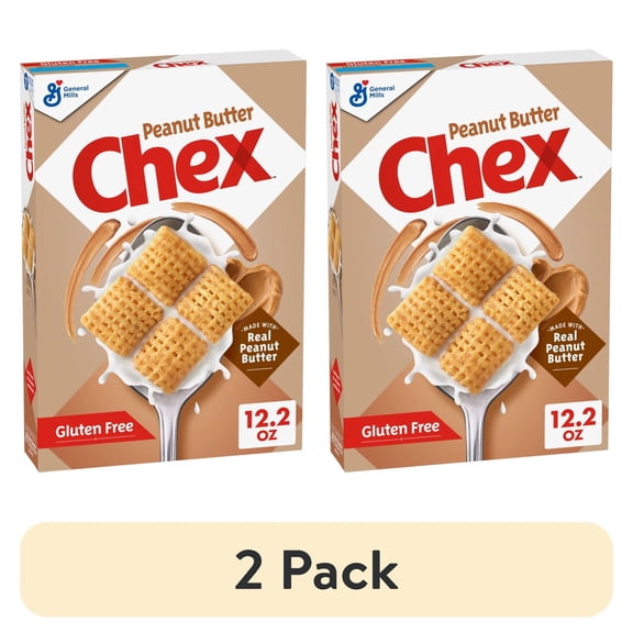 Peanut Butter Chex Cereal, Gluten Free Breakfast Cereal, Made with Whole Grain, 12.2 oz