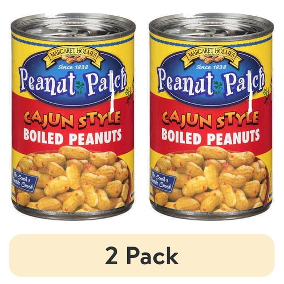 (2 pack) Peanut Patch Cajun Green Boiled Peanuts Red Two 13.5 Oz. Cans