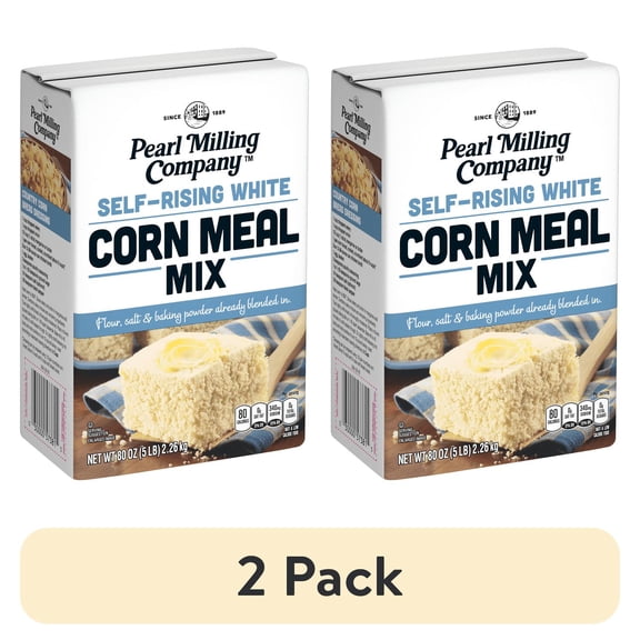 (2 pack) Pearl Milling Company Self-Rising White Corn Meal Mix, 80 oz