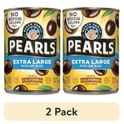 (2 pack) Pearls Extra Large Pitted Black Ripe Olives 6 oz. Can. No Artificial Colors. Major Allergens Not Contained.