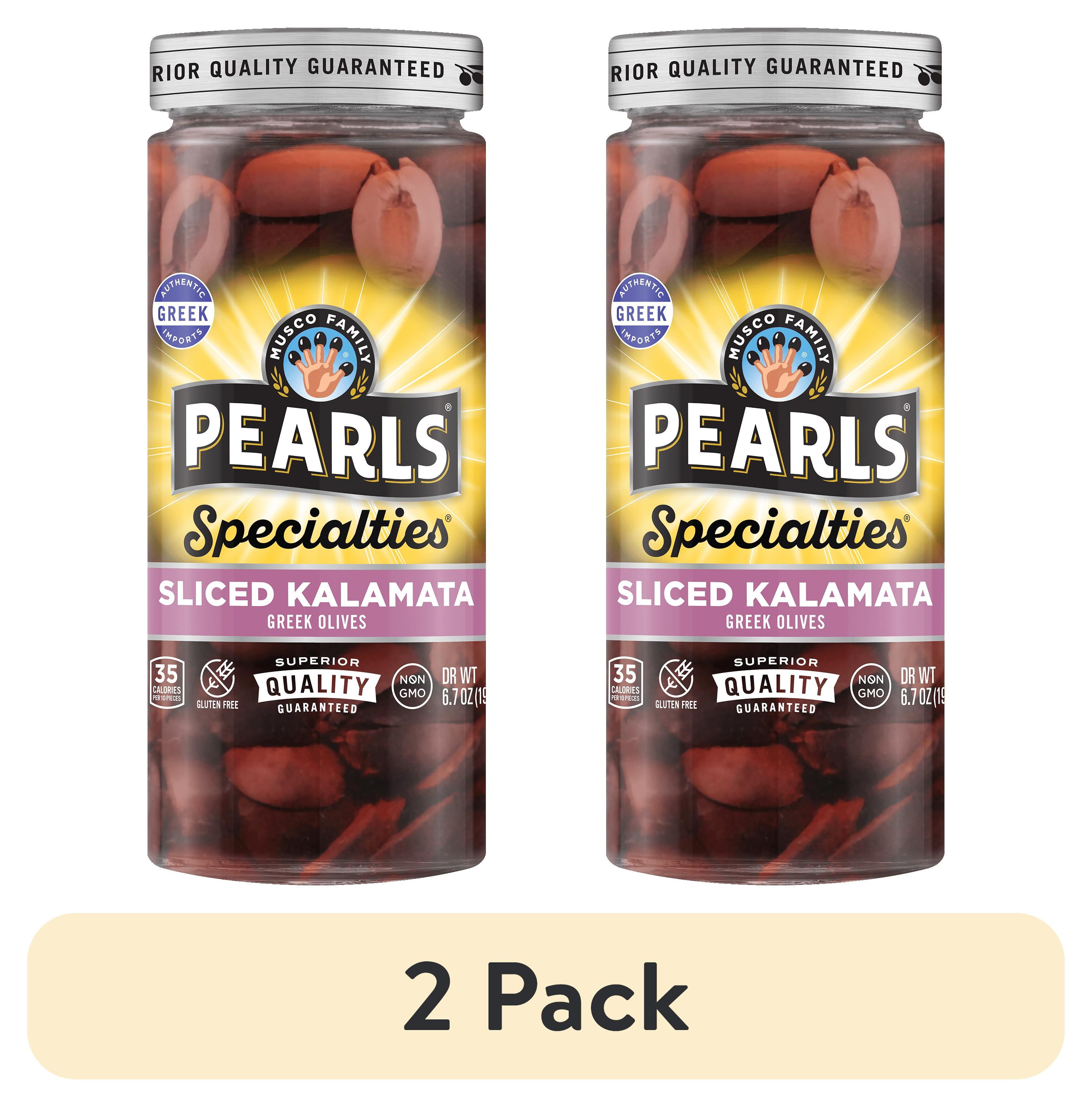 (2 pack) Pearls Specialties Sliced Kalamata Greek Olives 6.7 oz. Jar. Major Allergens Not Contained.