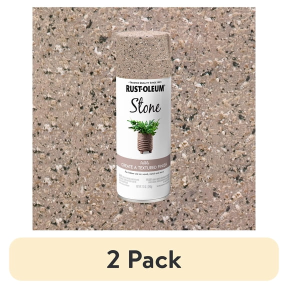 (2 pack) Pebble, Rust-Oleum Stone Textured Spray Paint, 12 oz