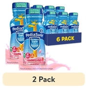 عبوتان من PediaSure Grow & Gain مع دعم المناعة، 7 جرام بروتين، فراولة، زجاجة سعة 8 أونصة، عبوة من 6 قطع