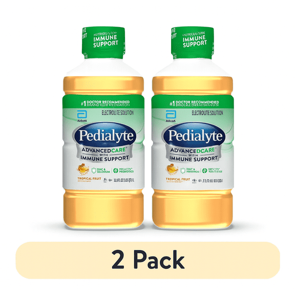 (2 pack) Pedialyte AdvancedCare Electrolyte Drink, Tropical Fruit, 1 Liter