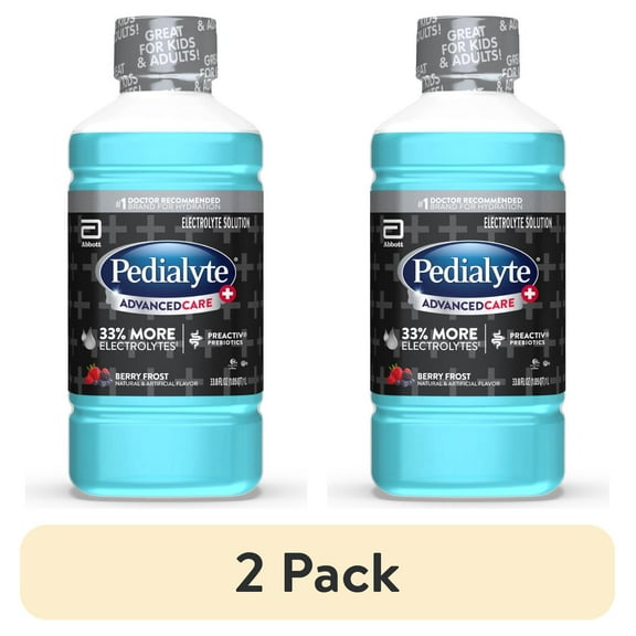 (2 pack) Pedialyte AdvancedCare Plus Electrolyte Drink, Berry Frost, 1 Liter