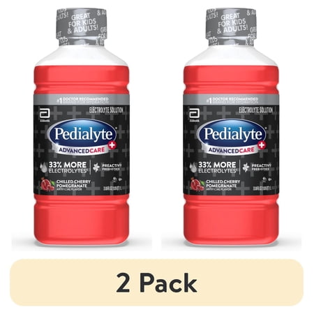 (2 pack) Pedialyte AdvancedCare Plus Electrolyte Drink, Chilled Cherry Pomegranate, 1 Liter