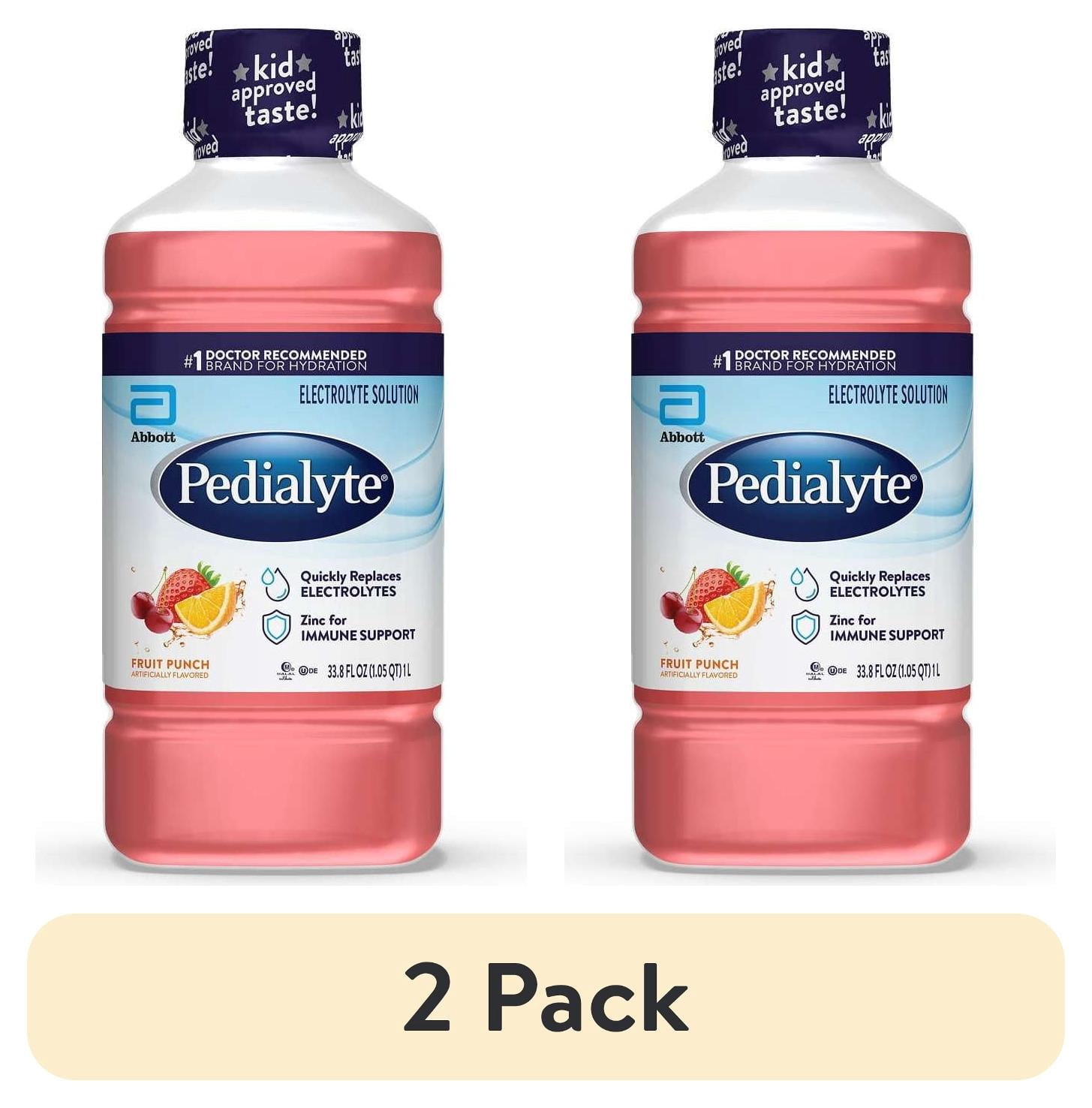 (2 pack) Pedialyte Electrolyte Drink, For Kids & Adults, Fruit Punch, 1 Liter