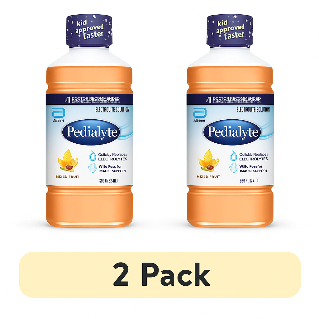 (2 pack) Pedialyte Electrolyte Drink, Mixed Fruit, 1 Liter
