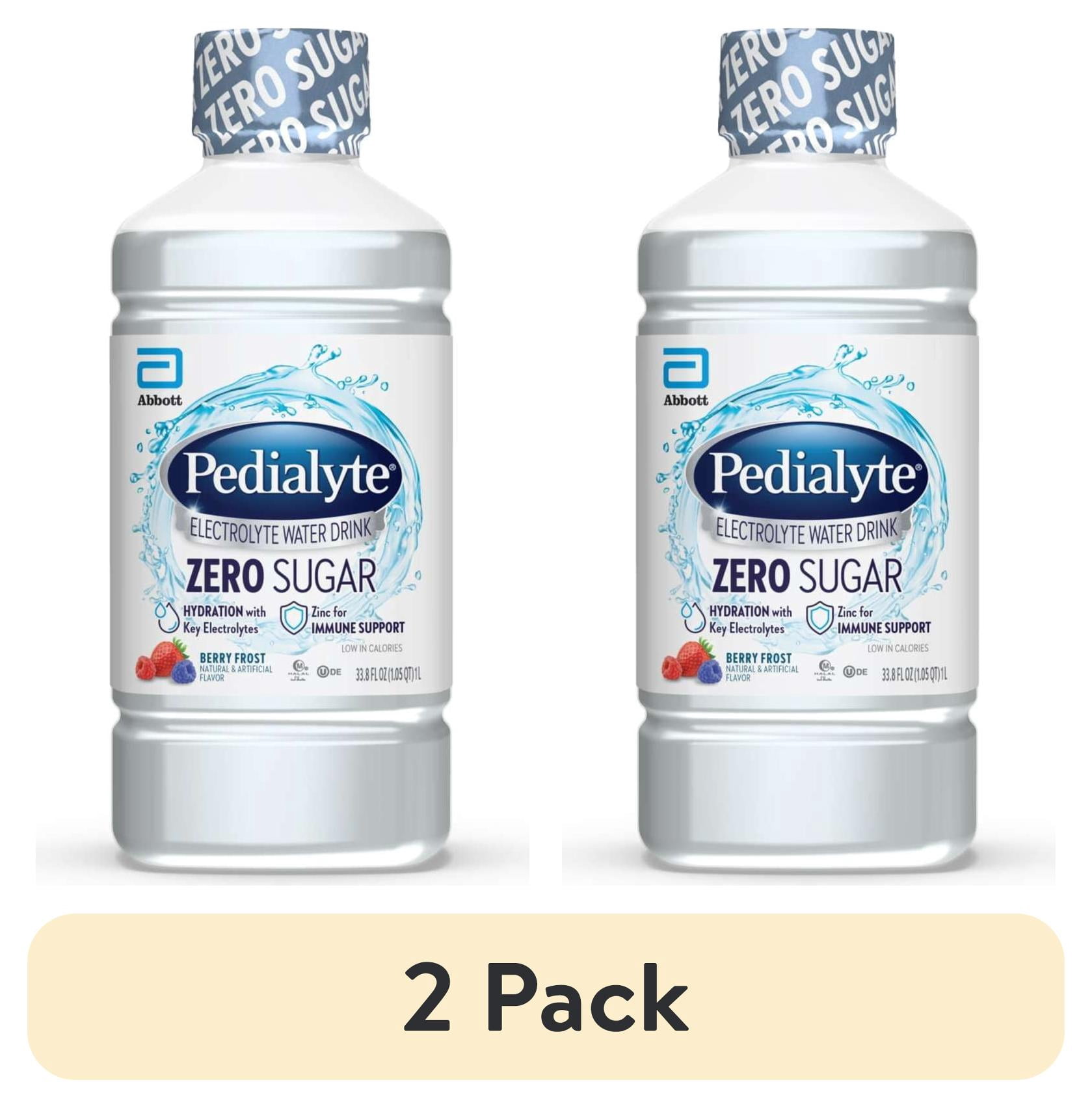 (2 pack) Pedialyte Electrolyte Water With Zero Sugar, Berry Frost, 1 Liter
