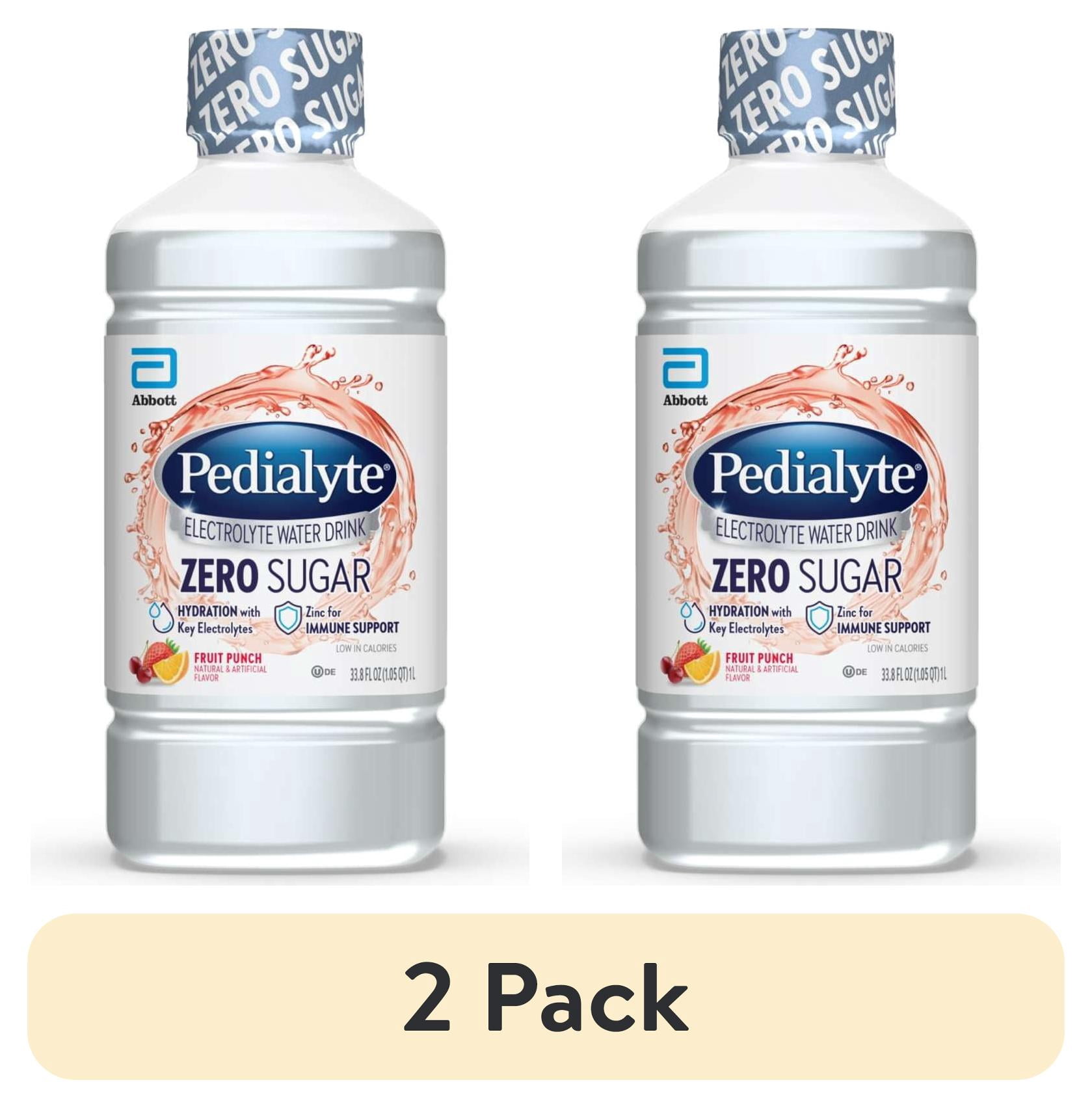 (2 pack) Pedialyte Electrolyte Water With Zero Sugar, Fruit Punch, 1 Liter