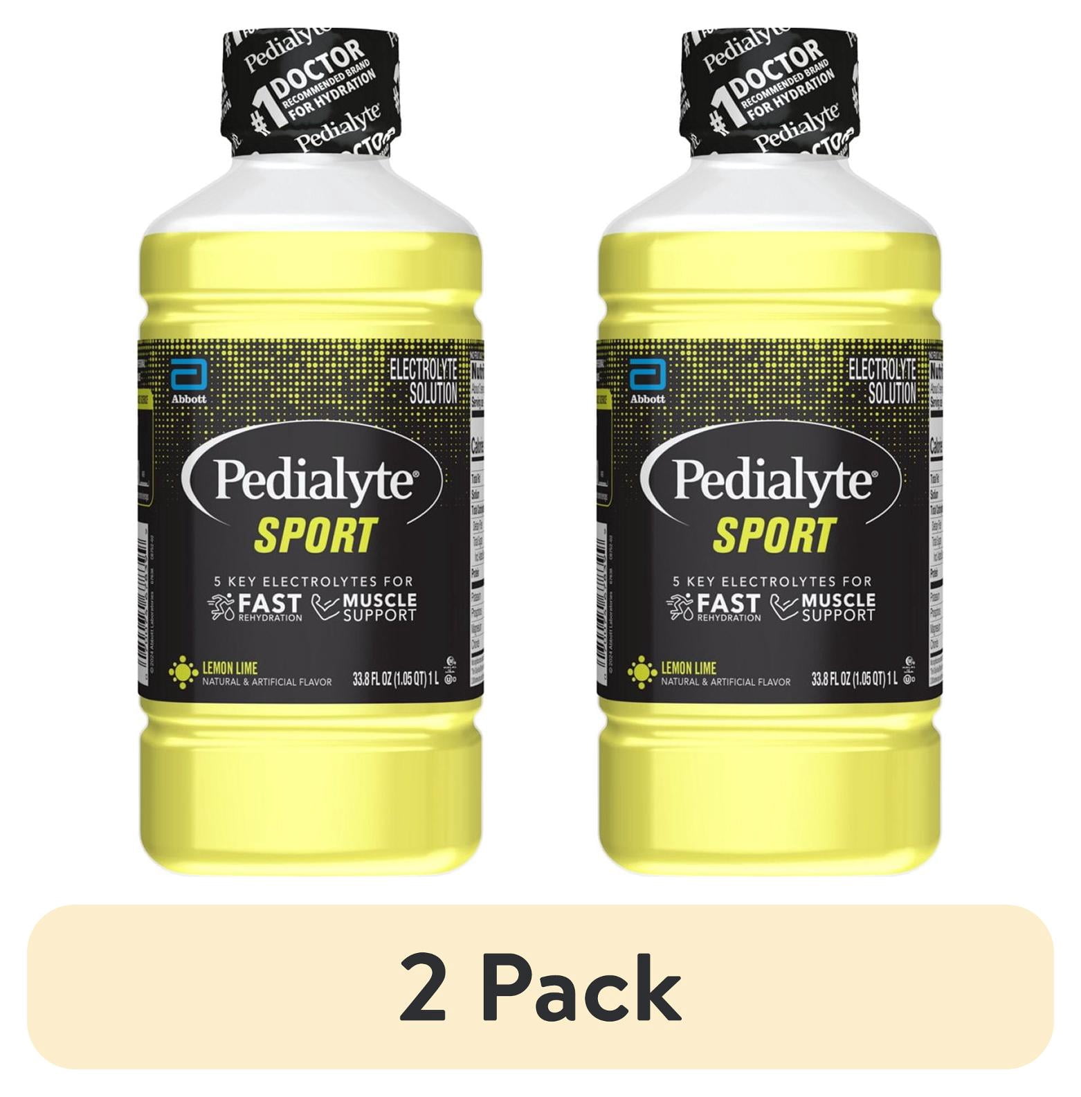 (2 pack) Pedialyte Sport Electrolyte Drink, Lemon Lime, 1 Liter