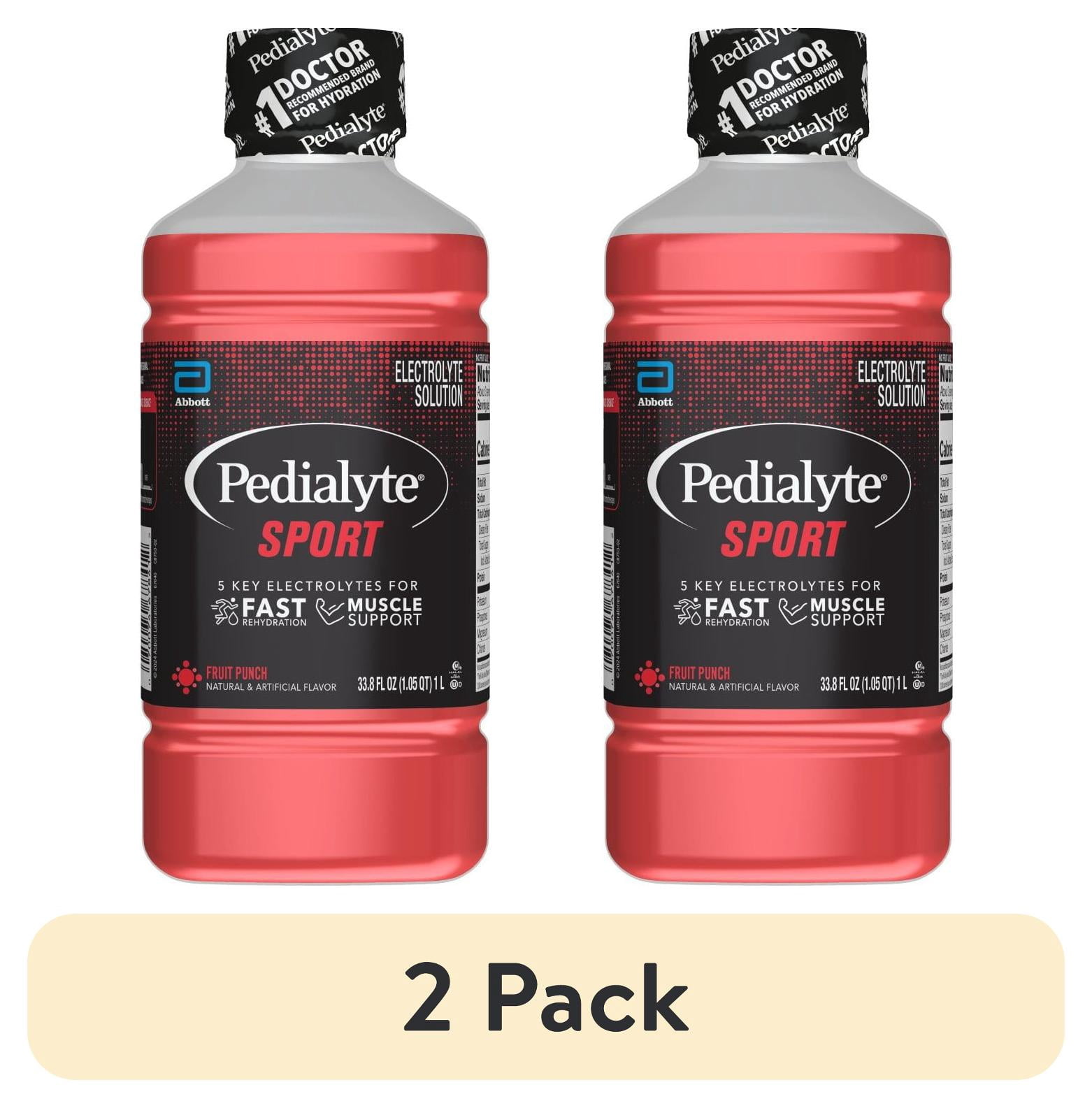 (2 pack) Pedialyte Sport Electrolyte Solution with 5 Key Electrolytes, Fruit Punch, 1 Liter