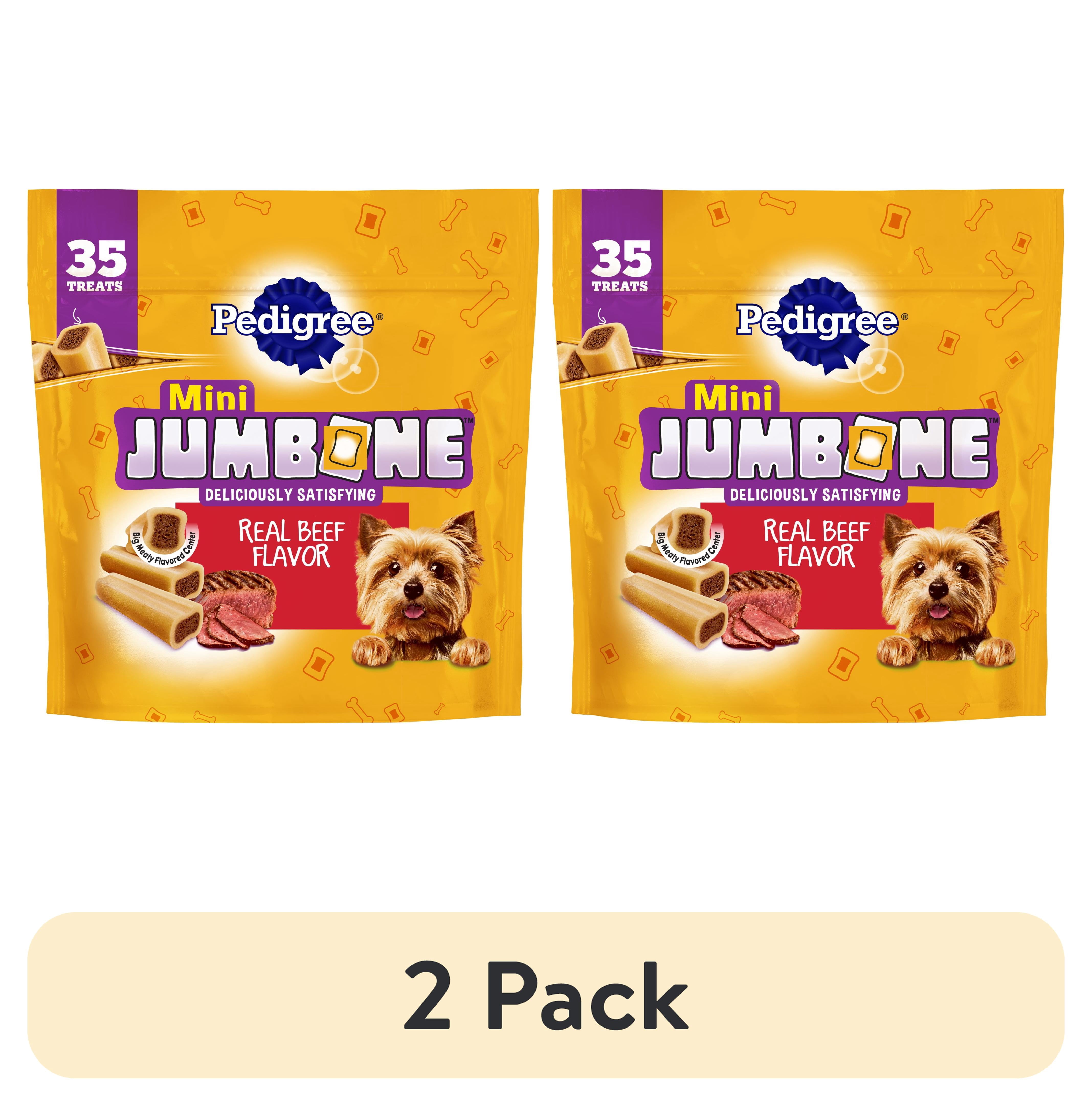 (2 pack) Pedigree Mini Jumbone Small Dog Treats, Beef Flavor, 35 Count